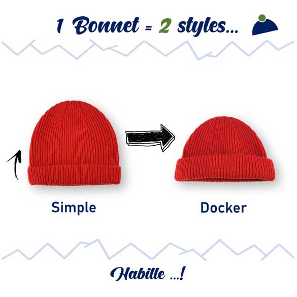 Bonnet Docker Homme Pure Laine Fabrication Française